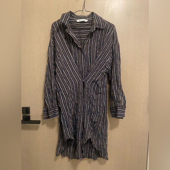 Crushed and striped Zara tunic top - Picture 2 of 6